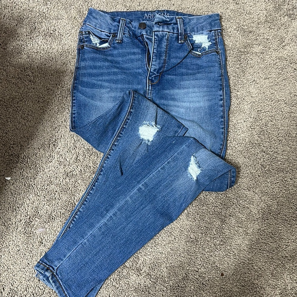 Blue skinny jeans